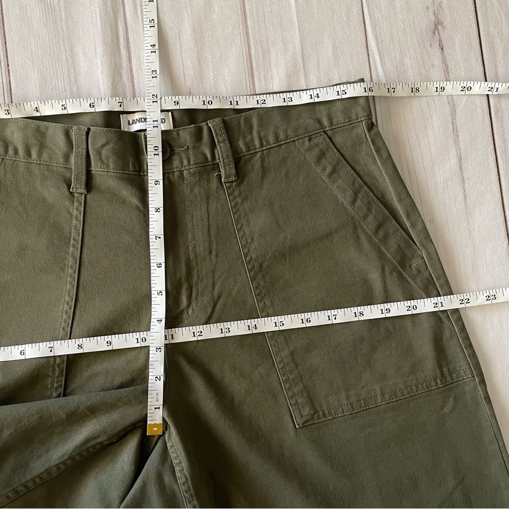 NWOT Lands’ End Chino Barrel Leg Utility Ankle Pants Women’s 8P Green Lagenlook - Picture 13 of 16